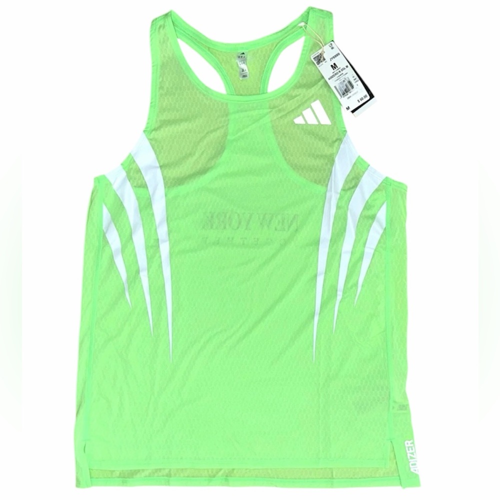 NWT Adidas Adizero NYC New York Pro Elite Running Singlet Lime Men's M JY6999